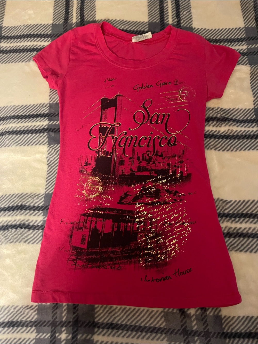 Women’s San Francisco Short Sleeve Crew Neck Top - Red